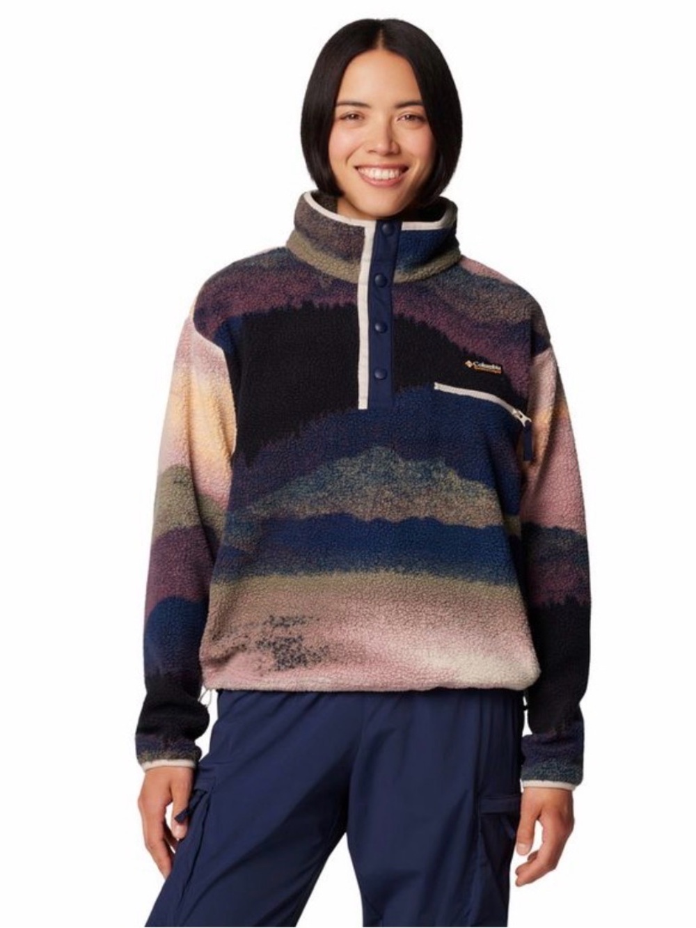 COLUMBIA WOMENS HELVETIA II PRINTED  HALF SNAP SWEATER